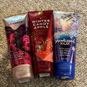 Three bath and body works body creams